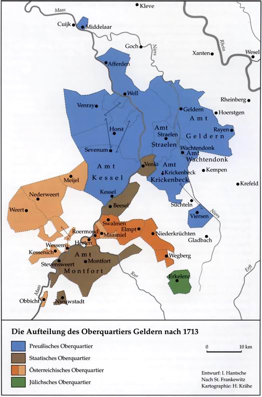 Aufteilung Oberquartier Geldern 1713