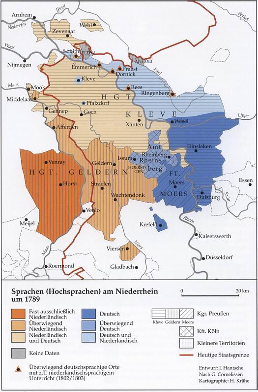 Sprachen am Niederrhein 1789